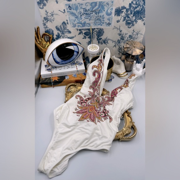 🆕 ZIMMERMANN 🧿 NWOT Teddy Paisley Plunge Bathing Suit, Sz 0 - MISSING BELT - Picture 2 of 16